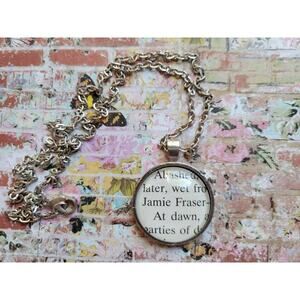 Jamie Fraser pendant necklace made with Outlander book pages